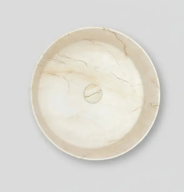 Claya Serra-40 Above Counter Ceramic Basin Matte Stone Marble look Claya