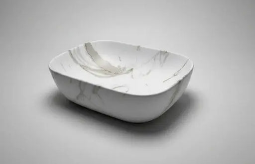 Claya Fusion-46 Above-Counter Basin – Matte White Carrara Claya
