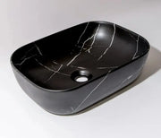Claya Fusion-46 Above-Counter Basin – Matte Black Carrara Claya