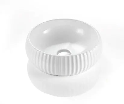 VITO Geneva Fluted Bowl Premium Ceramic Above-Counter Basin (400mm) POSEIDON