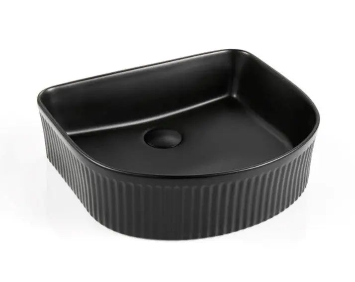 VITO Geneva Fluted Arch Premium Ceramic Above-Counter Basin (415 mm) POSEIDON