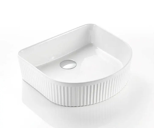VITO Geneva Fluted Arch Premium Ceramic Above-Counter Basin (415 mm) POSEIDON