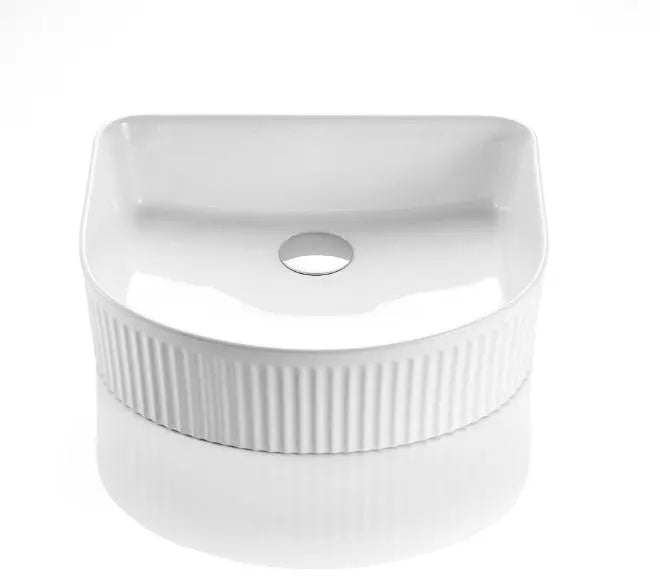 VITO Geneva Fluted Arch Premium Ceramic Above-Counter Basin (415 mm) POSEIDON