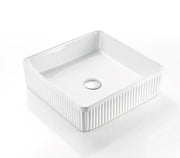 VITO Athena Fluted Square Premium Ceramic Above-Counter Basin (415 mm) POSEIDON