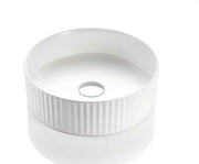 VITO Geneva Fluted Round Premium Ceramic Above-Counter Basin (400mm) POSEIDON