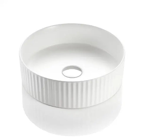 VITO Geneva Fluted Round Premium Ceramic Above-Counter Basin (360MM) POSEIDON