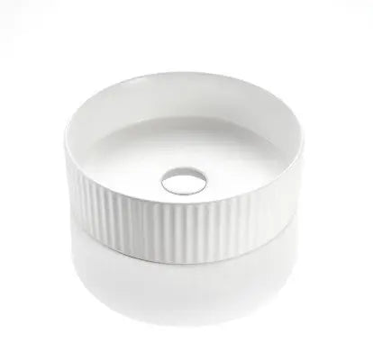 VITO Geneva Fluted Round Premium Ceramic Above-Counter Basin (360MM) POSEIDON