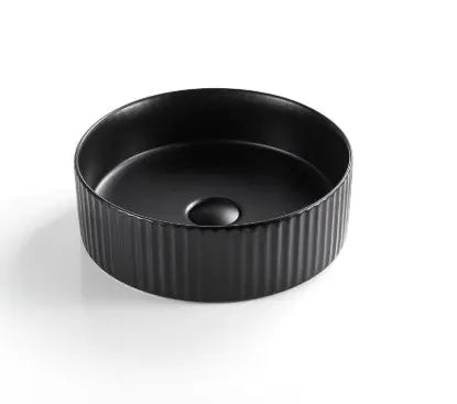 VITO Geneva Fluted Round Premium Ceramic Above-Counter Basin (360MM) POSEIDON
