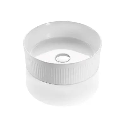 VITO Athena Fluted Round Premium Ceramic Above-Counter Basin (410MM) POSEIDON