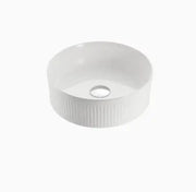 VITO Athena Fluted Round Premium Ceramic Above-Counter Basin (410MM) POSEIDON
