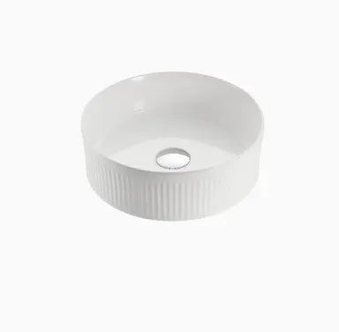VITO Athena Fluted Round Premium Ceramic Above-Counter Basin (410MM) POSEIDON