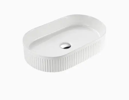 VITO Athena Fluted Oval Premium Ceramic Above-Counter Basin POSEIDON