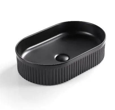 VITO Athena Fluted Oval Premium Ceramic Above-Counter Basin POSEIDON
