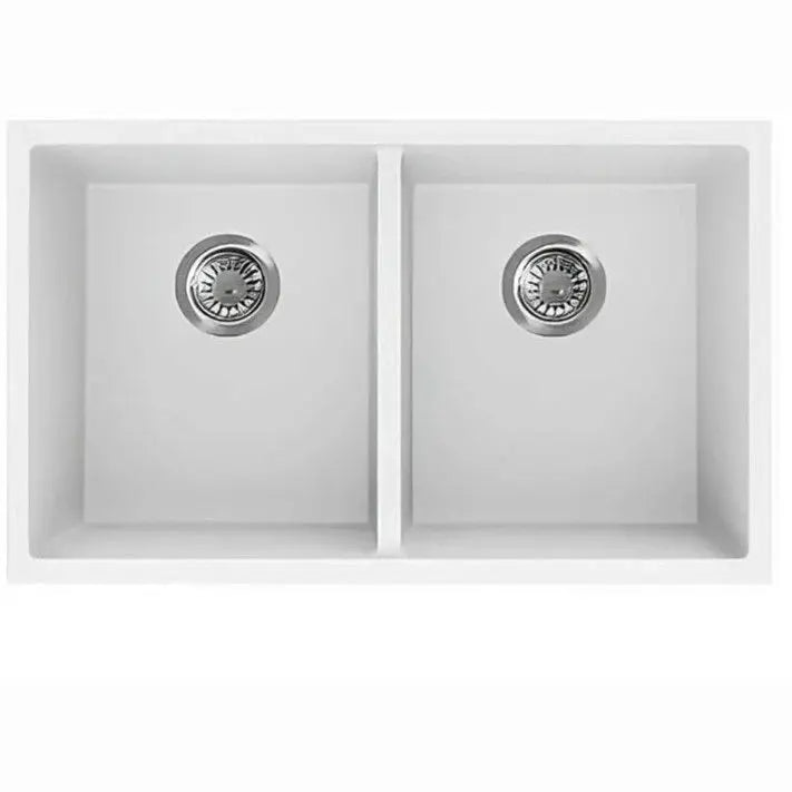 KITCHEN SINK QUARTZ UNDERMOUNT MATTE BLACK/MATTE WHITE 813mm POSEIDON