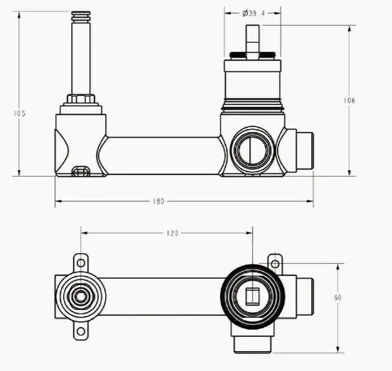 Sora SS Wall Basin Mixer Rough-In Body (Separate Backplate) - FIL Kitchen Bathroom