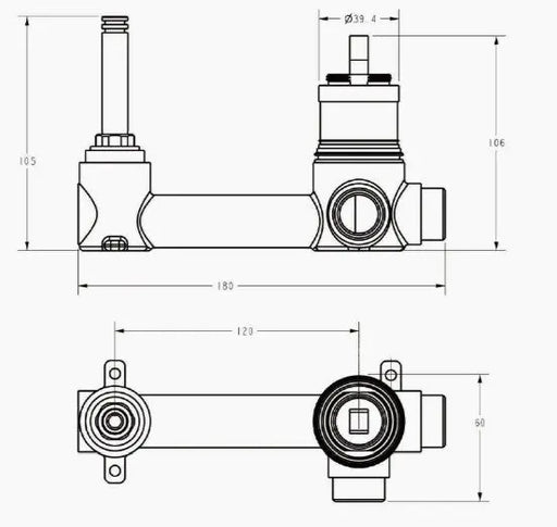 Sora SS Wall Basin Mixer Rough-In Body (Separate Backplate) - FIL Kitchen Bathroom