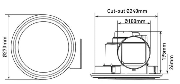 Novaline II Small Round Exhaust Fan