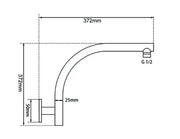 Brushed Nickel Wall Shower Arm - FIL Kitchen Bathroom