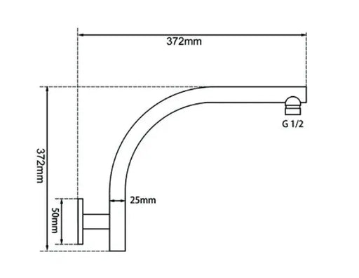 Brushed Nickel Wall Shower Arm - FIL Kitchen Bathroom