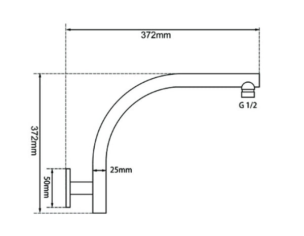 Brushed Nickel Wall Shower Arm