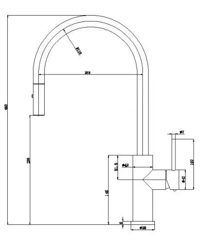 Otus Slimline SS Gooseneck Pull-Out Sink Mixer In Brushed ss304 - FIL Kitchen Bathroom