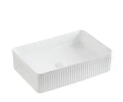Lukka Crete Fluted Fine Ceramic Above Counter Basin (400/500mm) Lukka