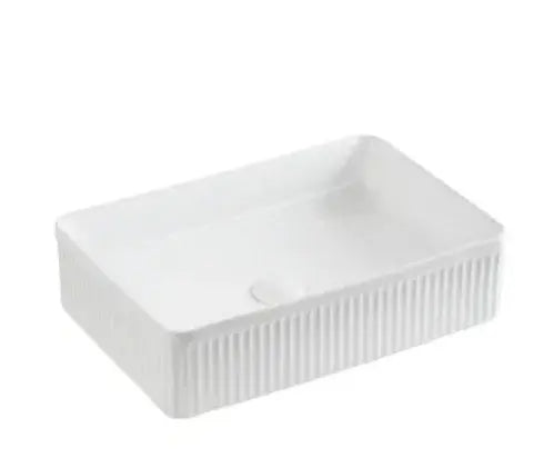 Lukka Crete Fluted Fine Ceramic Above Counter Basin (400/500mm) Lukka