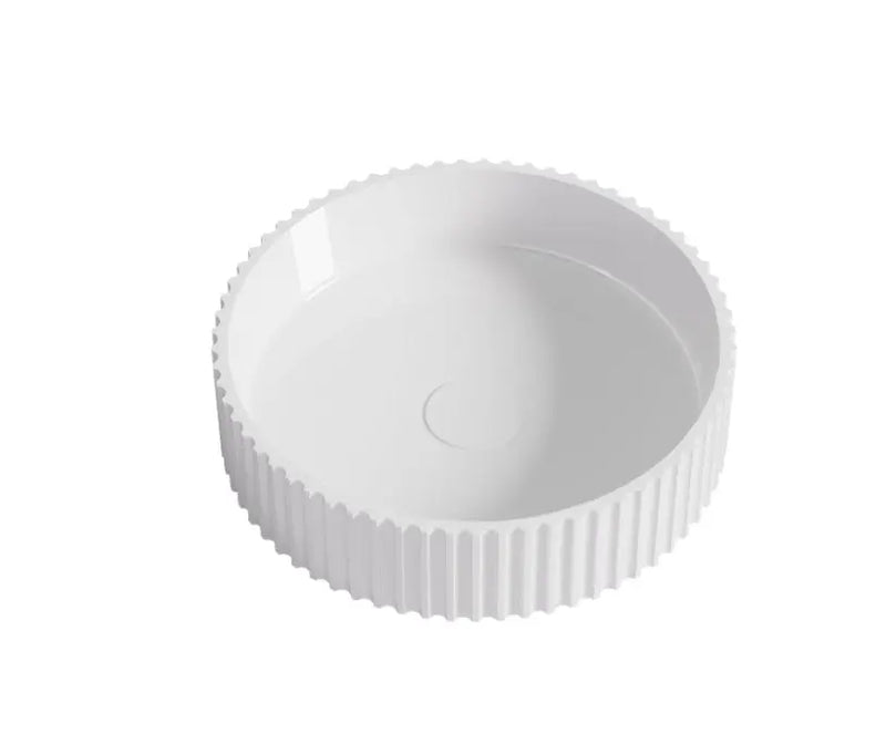 Lukka Olley Fluted Solid Surface Above Counter Basin (400mm) Lukka