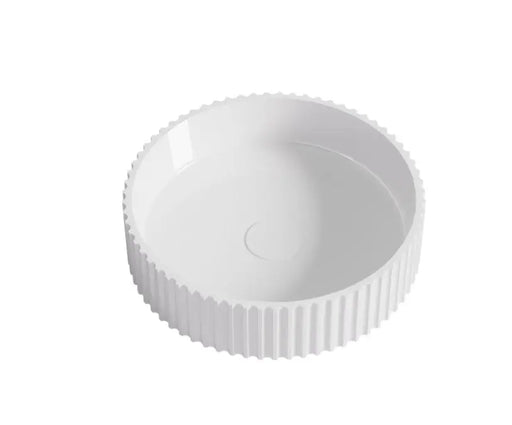Lukka Olley Fluted Solid Surface Above Counter Basin (400mm) Lukka