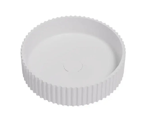 Lukka Olley Fluted Solid Surface Above Counter Basin (400mm) Lukka