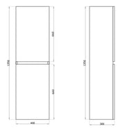 White Oak PVC Vacuum Filmed MDF Board Wall Hung Tall Boy - FIL Kitchen Bathroom