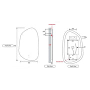 AULIC TARCOOLA ASYMMETRICAL FRAMELESS LED MIRROR 3 COLOUR LIGHTS 550X900MM - FIL Kitchen Bathroom