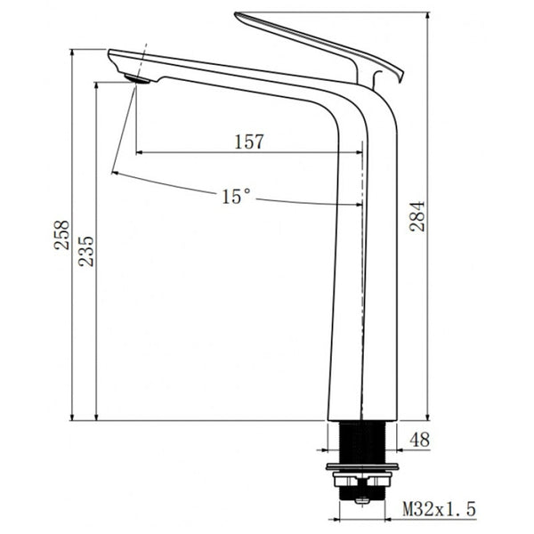 Esperia Matte Black Tall Basin Mixer