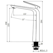 Esperia Brushed Nickel Tall Basin Mixer - FIL Kitchen Bathroom