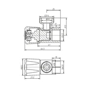 Amoza DN15 1/4 Turn C/D Washing Machine Tap (Price As Single Piece) - FIL Kitchen Bathroom