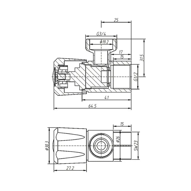 Amoza DN15 1/4 Turn C/D Washing Machine Tap (Price As Single Piece) - FIL Kitchen Bathroom
