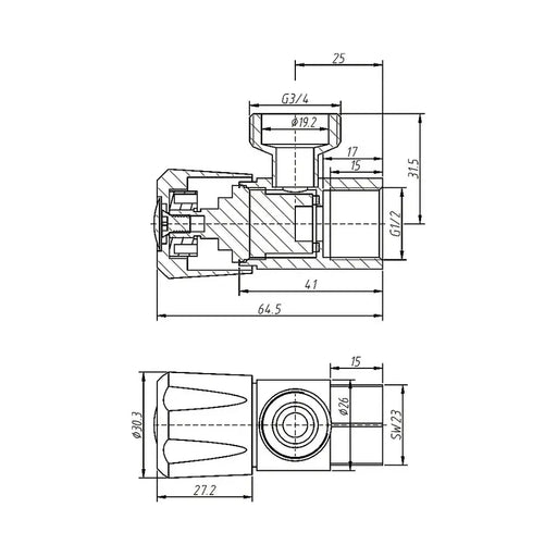 Amoza DN15 1/4 Turn C/D Washing Machine Tap (Price As Single Piece) - FIL Kitchen Bathroom