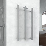 THERMOGROUP SQUARE VERTICAL SINGLE BAR HEATED TOWEL RAIL 900MM - FIL Kitchen Bathroom