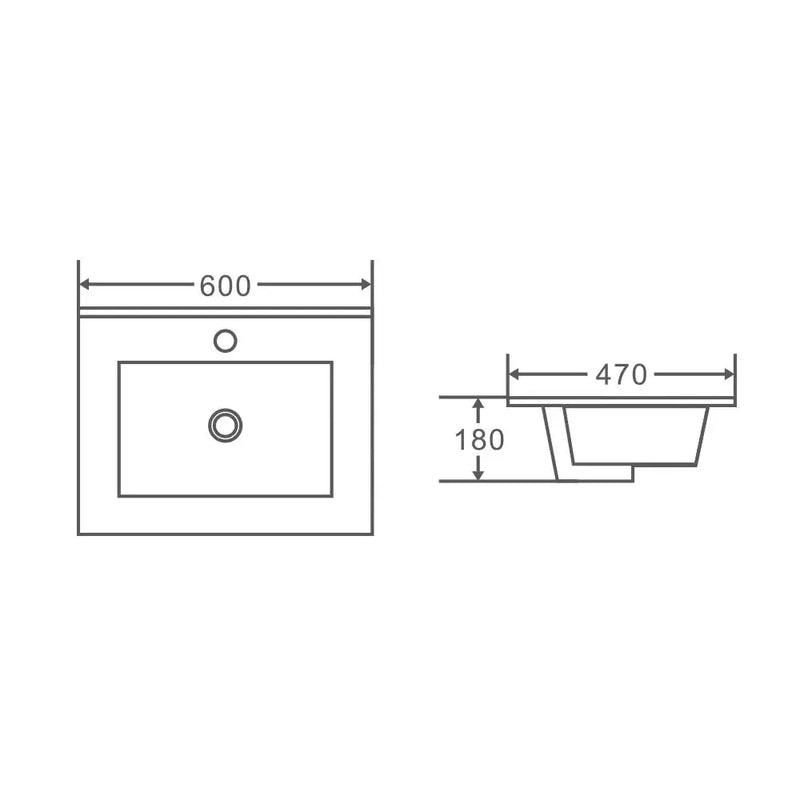 HERA 600mm Wall-Hung Vanity - Tas Oak FIL Kitchen Bathroom