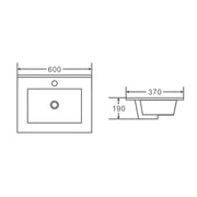 Mercio 600mm Slim Ceramic Top Vanity Basin mercioaustralia