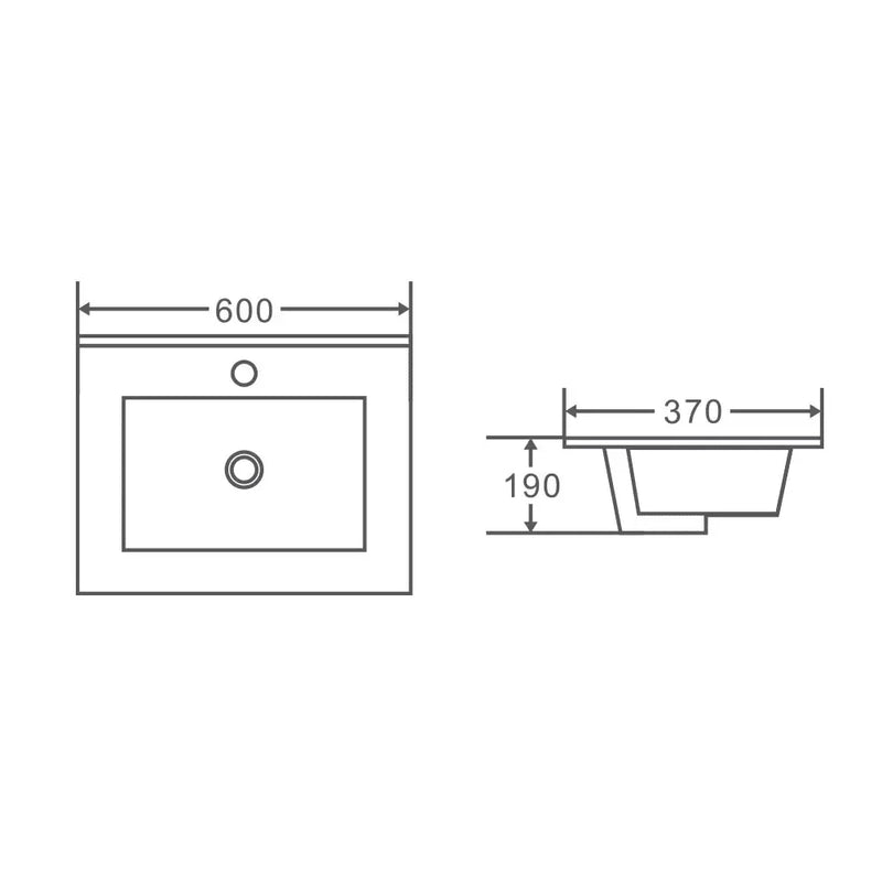 Mercio 600mm Slim Ceramic Top Vanity Basin mercioaustralia