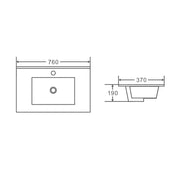 Mercio 750mm Slim Ceramic Top Vanity Basin mercioaustralia