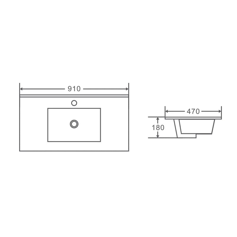 Mercio 900mm Ceramic Top Vanity Basin mercioaustralia