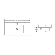 BIANCA 900mm MDF Wall-Hung Vanity (RHD) mercioaustralia