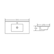 Mercio 900mm Slim Ceramic Top Vanity Basin mercioaustralia