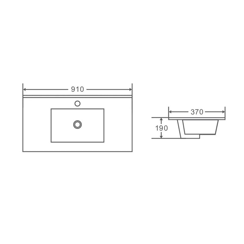 Mercio 900mm Slim Ceramic Top Vanity Basin mercioaustralia