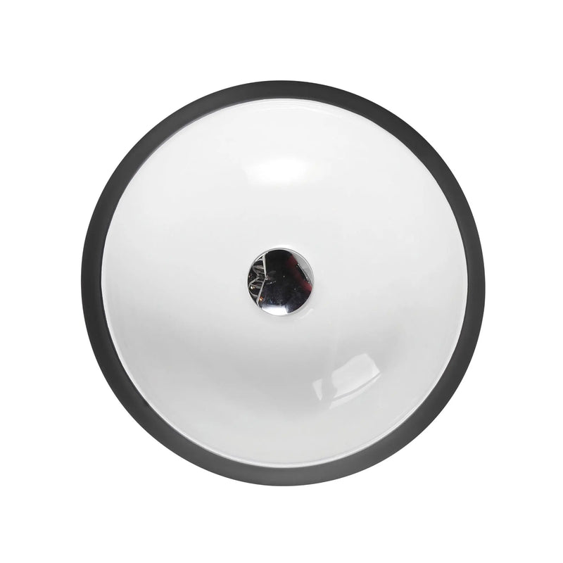 Trier 32 Counter-Top Round Basin - White with Gunmetal Finishing mercioaustralia