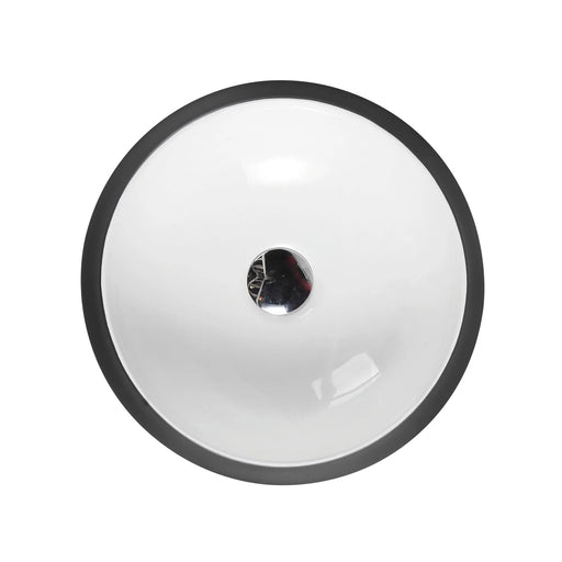 Trier 32 Counter-Top Round Basin - White with Gunmetal Finishing mercioaustralia