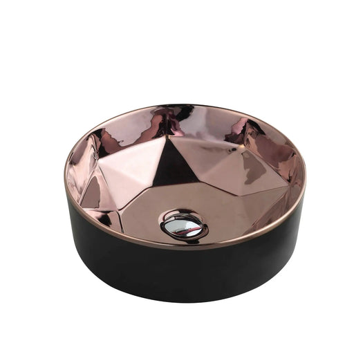 Trier 53 Counter-Top Round Basin - Art Rose Gold with Matt Black mercioaustralia