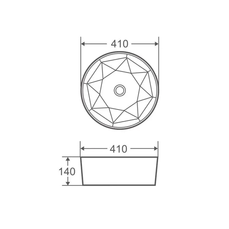 Trier 53 Counter-Top Round Basin - Art Rose Gold with Matt Black mercioaustralia